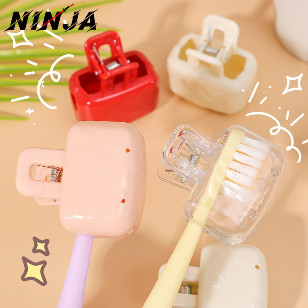 [H&L]คลิปหนีบแปรงสีฟันสําหรับเดินทาง | ที่จัดระเบียบห้องน้ําแบบพกพาสําหรับบ้าน/ยิม, ตัวเลือก 4 สี, ที่เก็บของ หน้า ประหยัดพื้นที่ 4.5 ซม. ดีไซน์กะทัดรัด