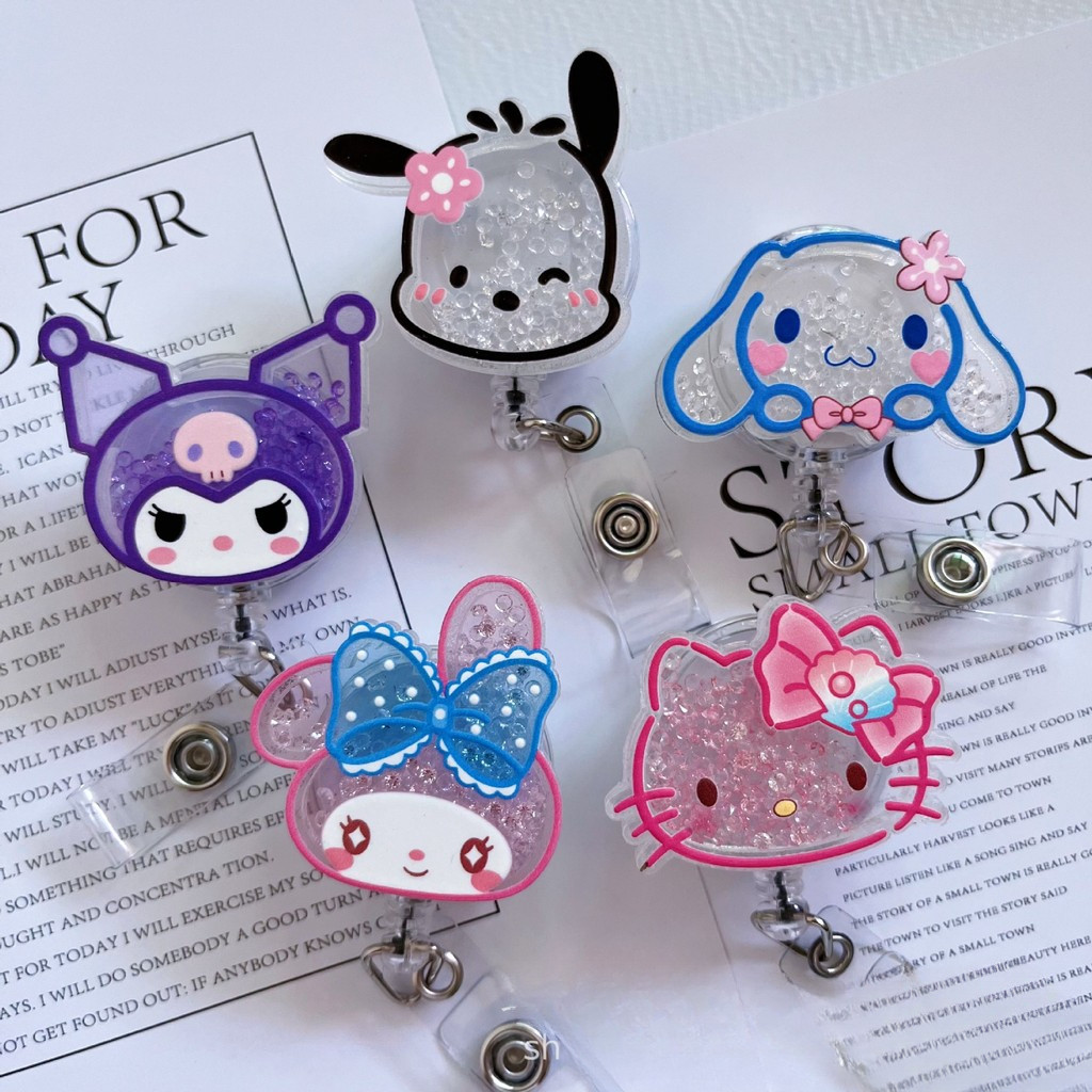 ใหม่ Quicksand Kitty การ์ตูนน่ารักพยาบาลหมอ Telescopic Easy-Pull โรงงานนักเรียนยี่ห้อ Telescopic Buckle
