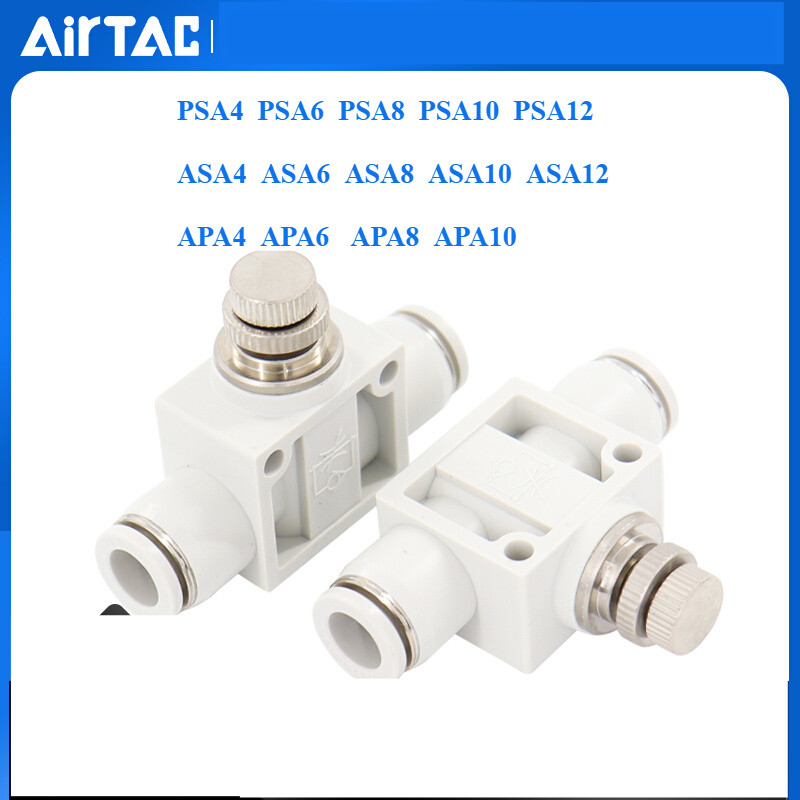 Airtac Pneumatic Joint PSA4 PSA6 PSA8 PSA10 PSA12 ASA4 ASA6 ASA8 ท่อความเร็วตรงความถี่ One-Way คันเร
