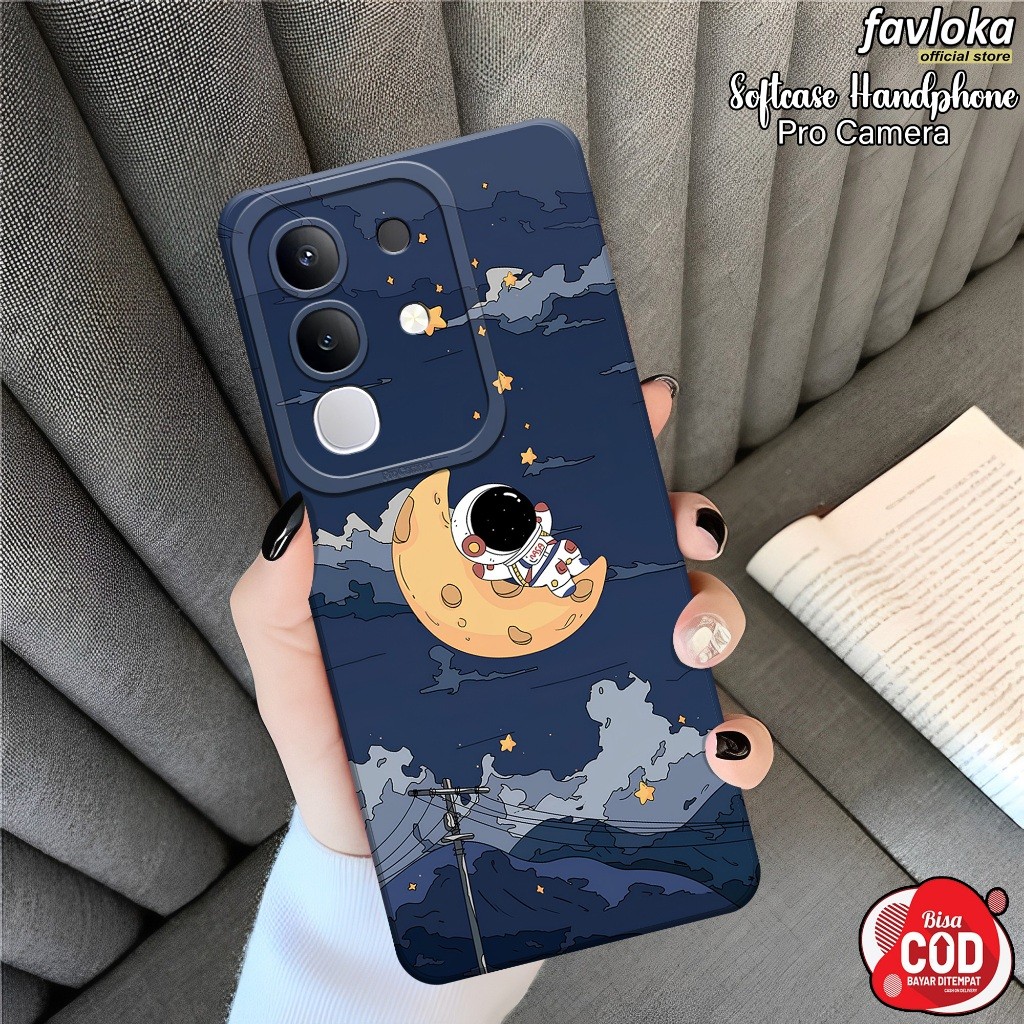 HP เคส VIVO Y29 4G 2025 ล่าสุด - FAVLOOKA - เคสแฟชั่น ASTRONAUT - VIVO Y29 4G Softcase - กล้อง Pro T