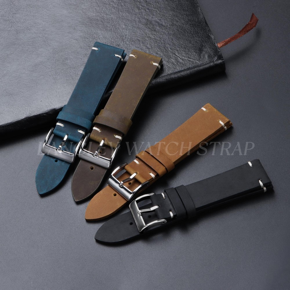 Matte หนังวัวแท้สายนาฬิกา 18 มม.20 มม.21 มม.22 มม.เปลี่ยนสีขี้ผึ้ง Patina Universal สายนาฬิกา Repalcement Retro Vintage คลาสสิกผู้ชายผู้หญิงคลาสสิกธุรกิจของขวัญ ราคา ถูกที่สุด ดีลบีเคเค แกลเลอรีภาพที่ 3