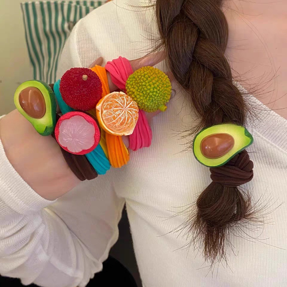A1295 ยางผูกผมสียืดหยุ่นสูง น่ารักผลไม้
