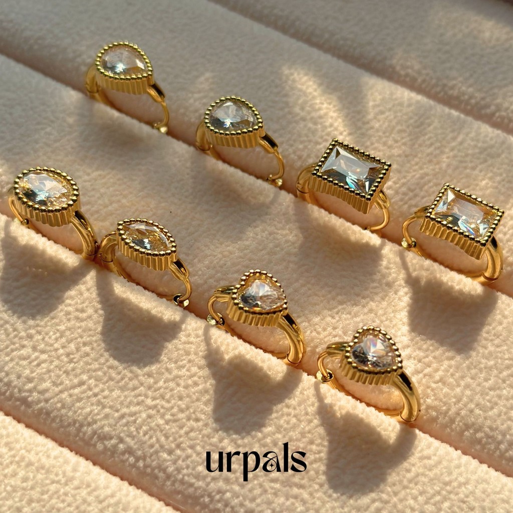 URPALS ต่างหูห่วง Stainless ชุบทอง 18K งานคุณภาพ ใส่ติดหูได้ ไม่ลอกไม่ดำ