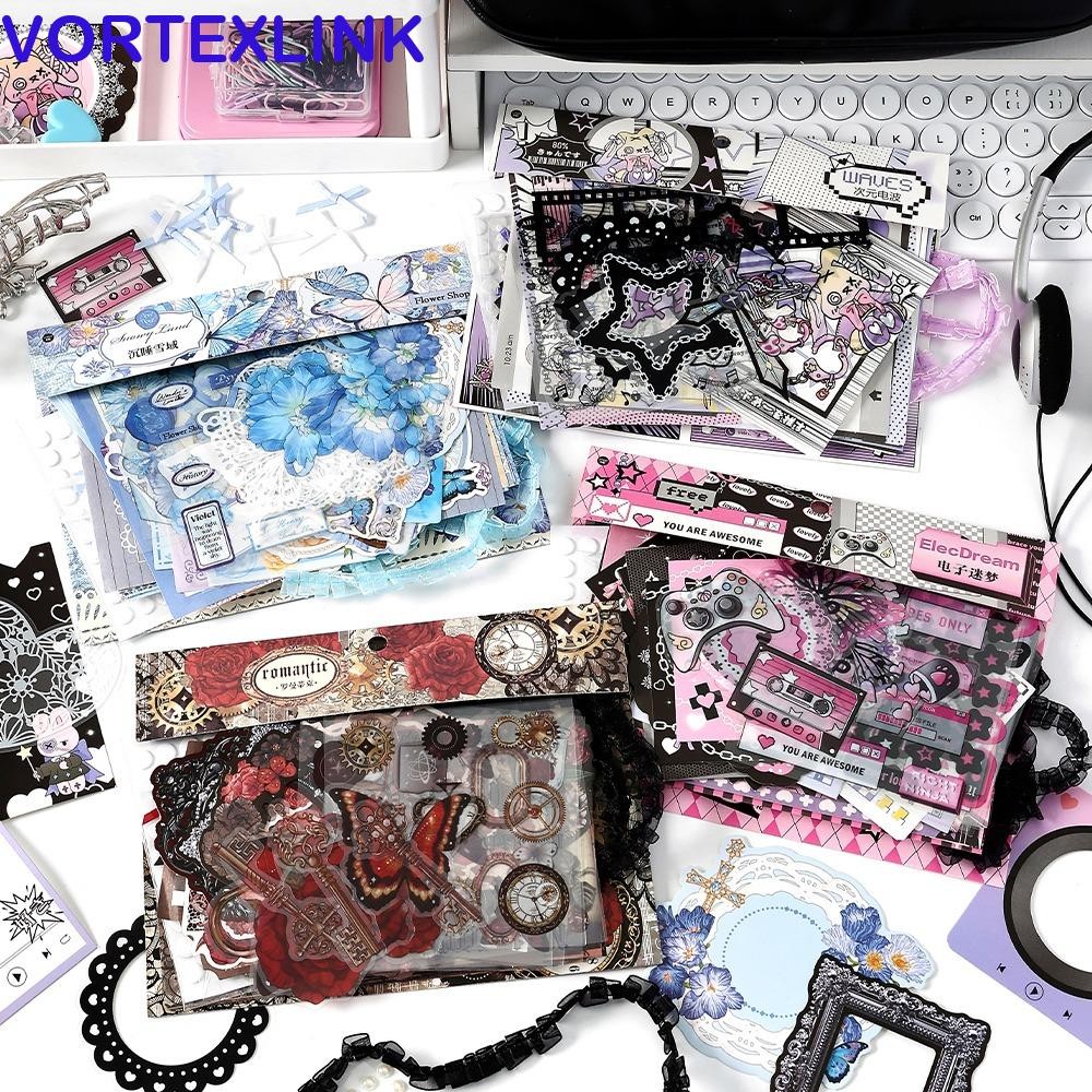 VORTEXLINK Itabag Decor วัสดุ DIY, Retro กระดาษสติกเกอร์ DIY Itabag ใส่วัสดุ, Creative ดอกไม้สีสันสดใส Itabag Basic ตกแต่งฟิลเลอร์ Itabag ปากกากระเป๋า