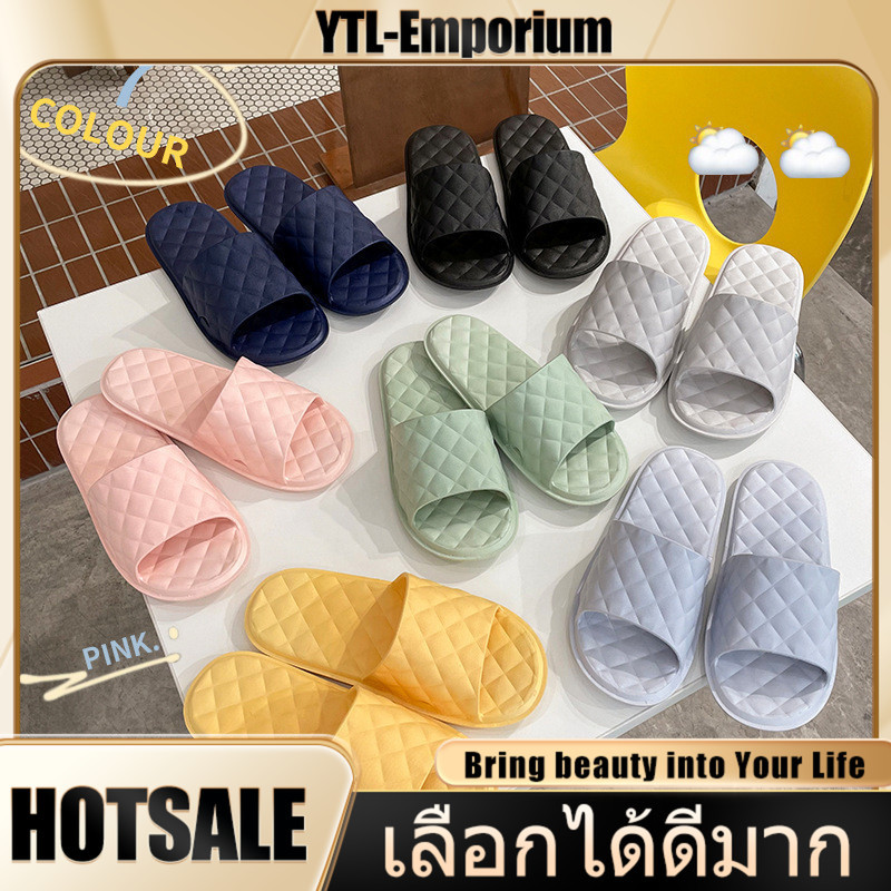 EMP พร้อมส่งในไทย รองเท้าแตะผู้ชาย รองเท้าแฟชั่น  กันลื่น กันน้ํา ลําลอง ใส่ในห้องน้ำใส่ในบ้าน 36-45sizeหรือนอกบ้าน