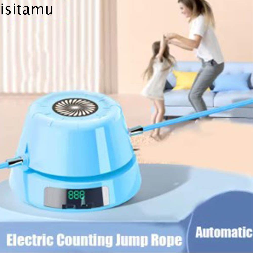 ISITAFT เชือกกระโดดอัตโนมัติ, รีโมทคอนโทรล Digital Counter Electric Rope Skipping|ของเล่นฝึกปรับความเร็วได้อัจฉริยะ ยูเอสบี ชาร์จเชือกกระโดด|เกมกลางแจ้ง