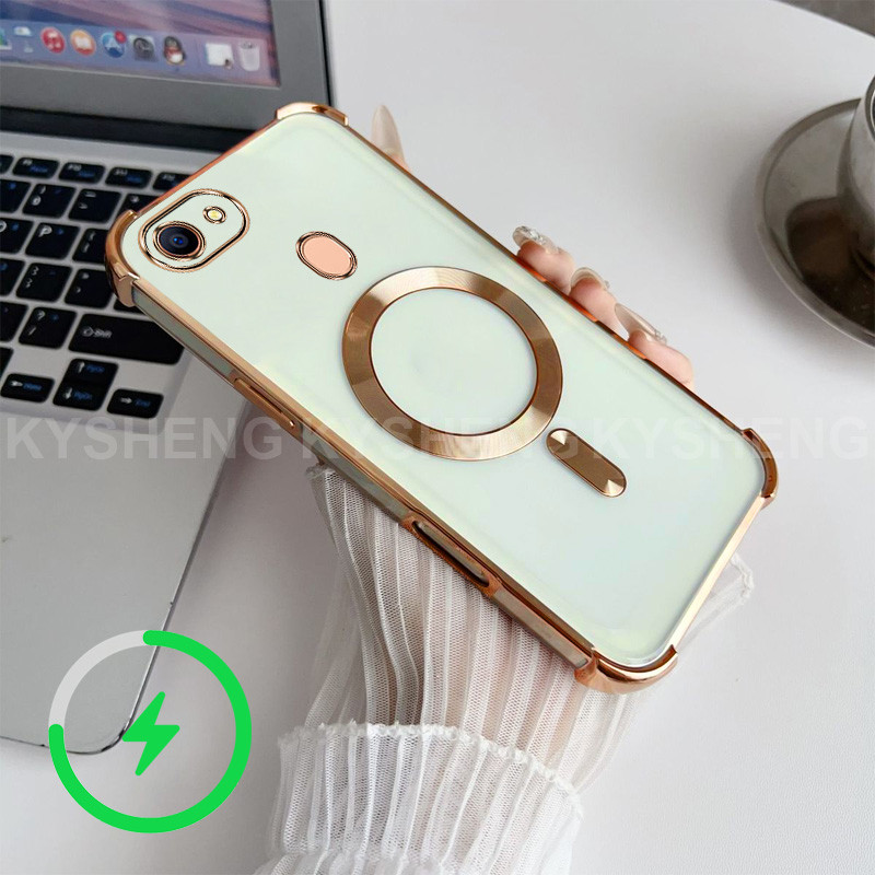 เคสสําหรับ OPPO F7 F5 เคสโทรศัพท์ TPU ชาร์จแม่เหล็กสี่มุมป้องกันการตกนิ่มโปร่งใส WBQ - รูปที่ 5