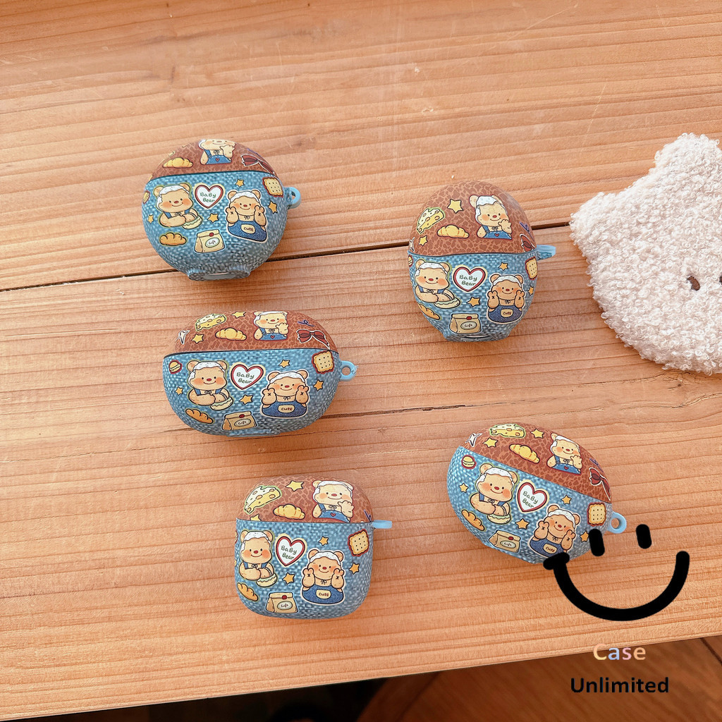 สําหรับ Huawei FreeBuds 4 4i 5 5i 6i SE Pro 2 3 4 เคส Case คลิปหูฟังส่วนบุคคล anti-drop denim หมี mo