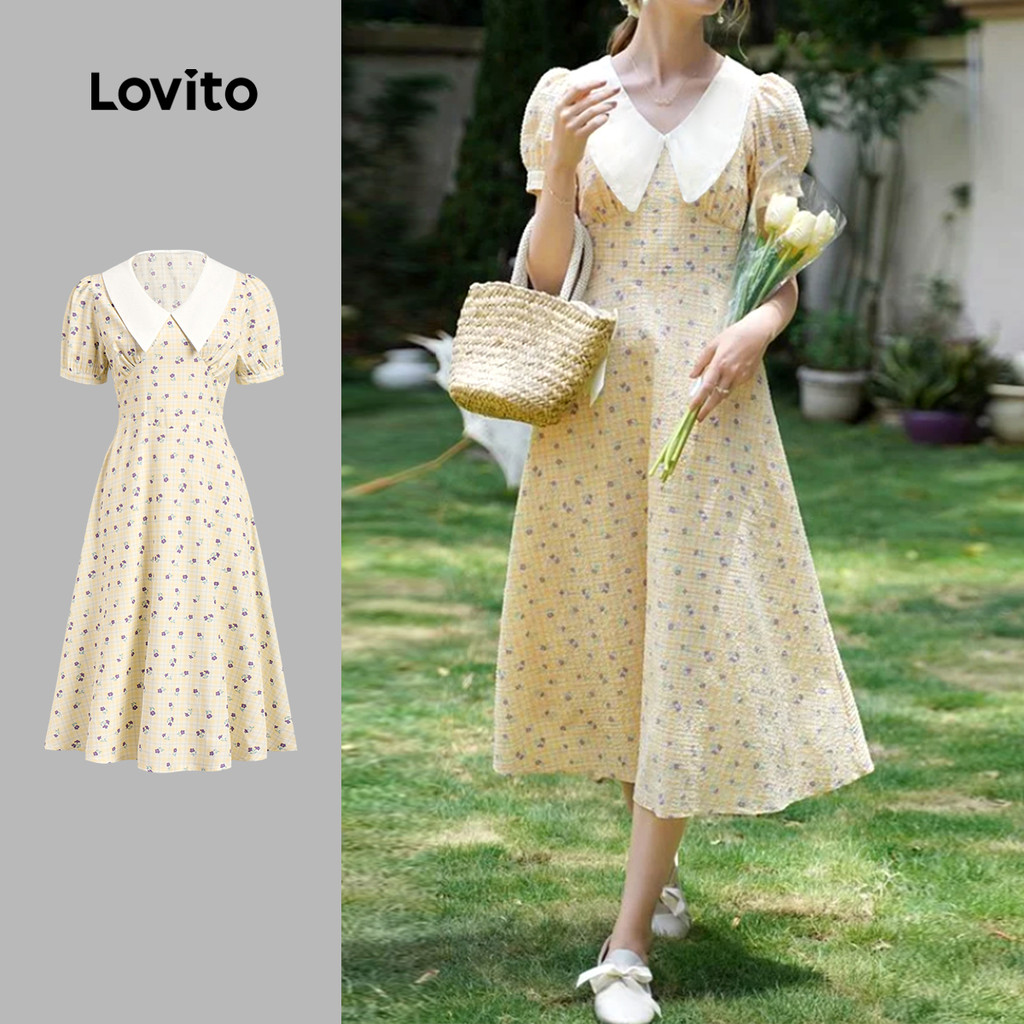 เดรสสั้นคอปกพิมพ์ลายดอกไม้ รุ่น BR25-JUN25-D-2-DRB25BR296