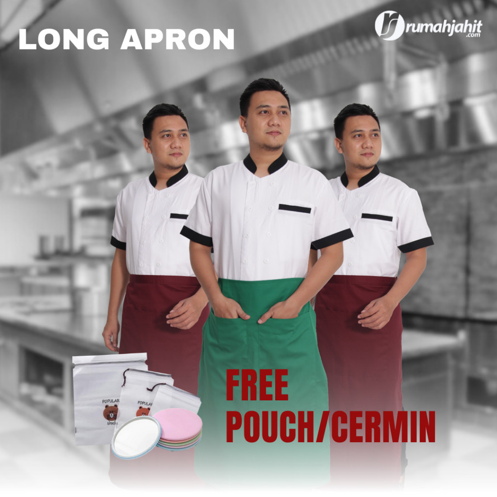 QCHEF LONG APRON, CHEF CLOTHES APRON, RESTAURANT CHEF CLOTHES, WAITER APRON, BAR APRON, COOKING APRO