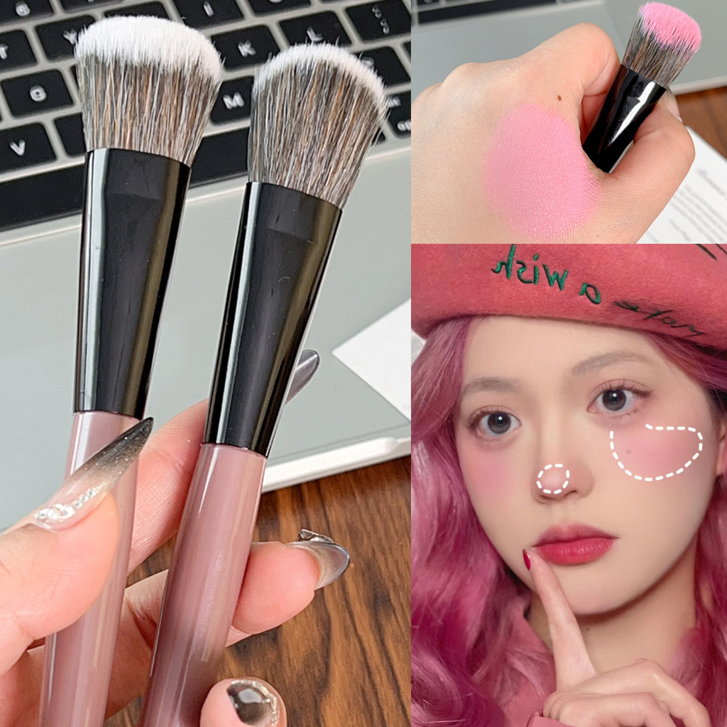 ชุดแปรง V Face Silhouette | เครื่องมือผสมรูปพัดลมสําหรับแก้ม คอนทัวร์ ด้ามอลูมิเนียมแบบพกพาพร้อมด้าม