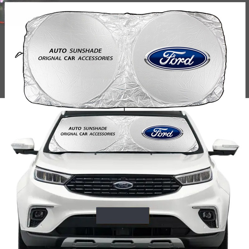 Ford กระจกรถยนต์ด้านหน้า Sun Shade สําหรับ Fiesta Ranger T6 T7 T8 T9 Focus Territory Everest Ecosport Ka Fusion Raptor Escape Sun Visor Hunter Protector ด้านหน้า SunShade ภายใน