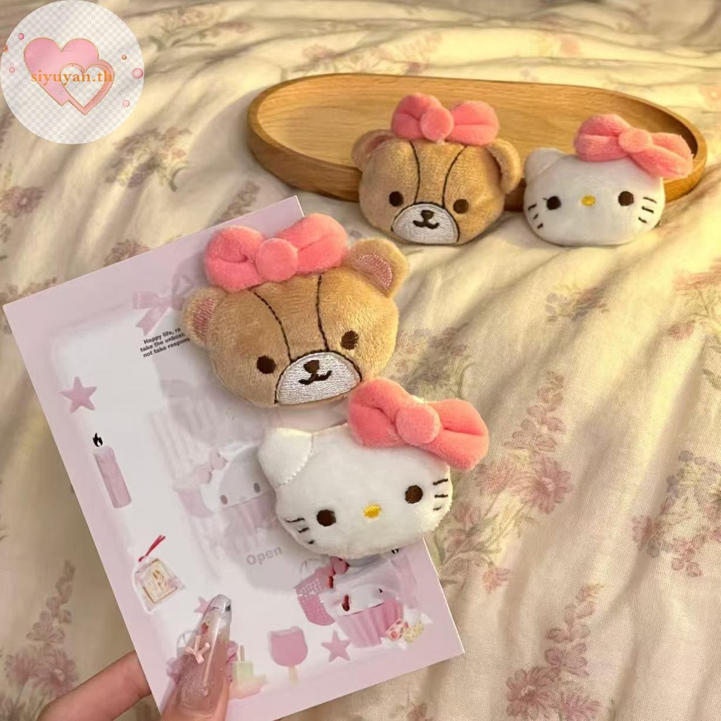 SIYUYAN 1/2PCS หมีตุ๊กตาการ์ตูนน่ารักคลิปด้านข้างอุปกรณ์เสริมผมเด็กสาวขอบคลิป Headwear ของขวัญ TH - รูปที่ 4