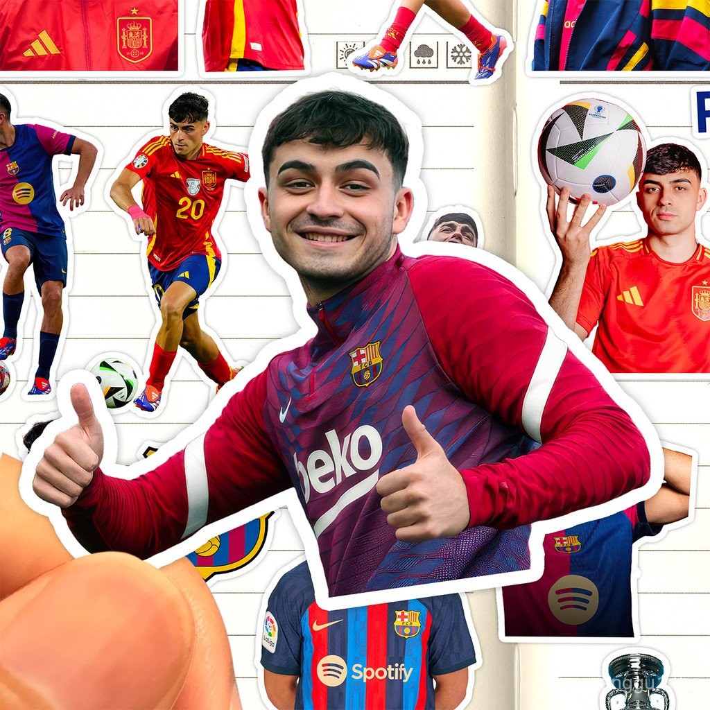 แผ่นสติ๊กเกอร์ Pedri HD กันน้ำ สำหรับผู้เล่น La Liga Barcelona Pedri แผ่นสติ๊กเกอร์ตกแต่งสะสม PKZU