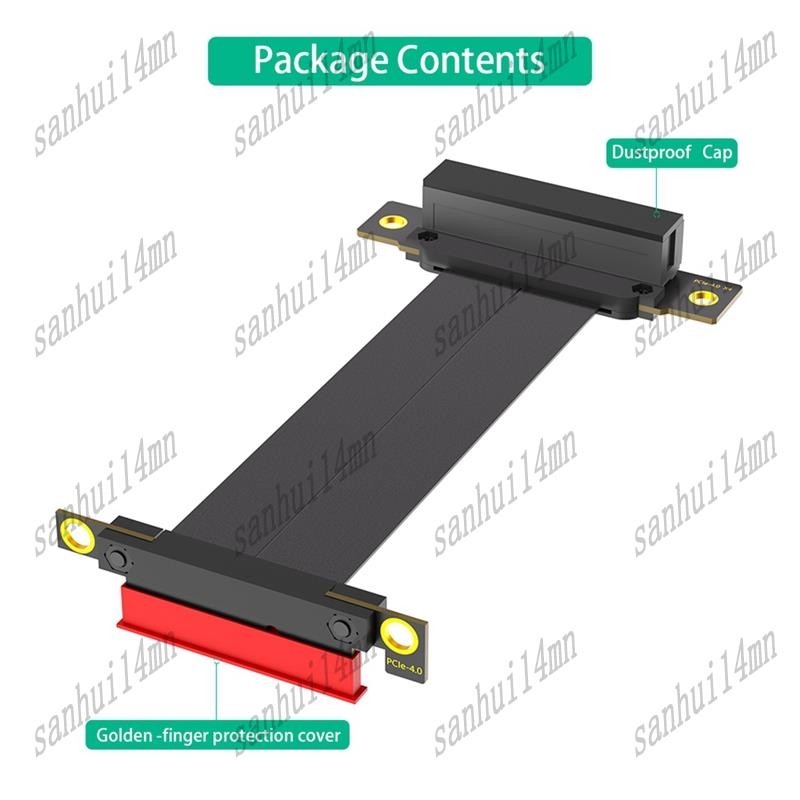 PCI-E PCI Express 4.0 4X Extension Cable (ทิศทางแนวตั้งคู่ 90 องศา) ราคา ถูกที่สุด ดีลบีเคเค แกลเลอรีภาพที่ 6