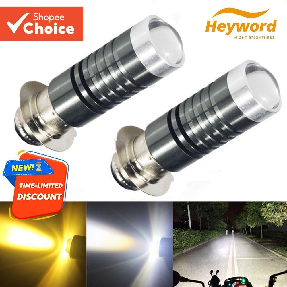 Heyword H4 P15D LED ไฟหน้ารถจักรยานยนต์ Dual สี 3000K/6000K เสริม Spotlight 12V Moto อุปกรณ์เสริม
