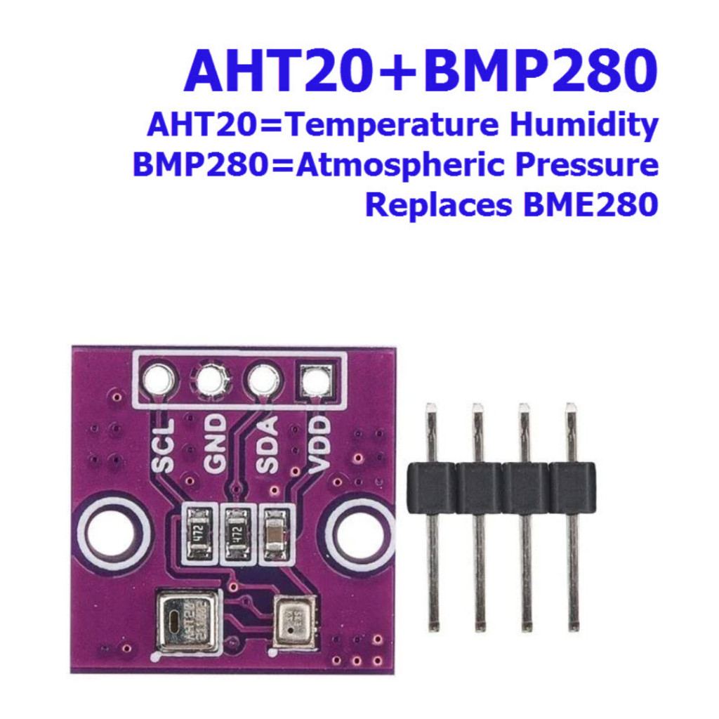 AHT20+BMP280 (2-3.6Vmax) High Accuracy Digital Temperature and Humidity Barometric Pressure Sensor