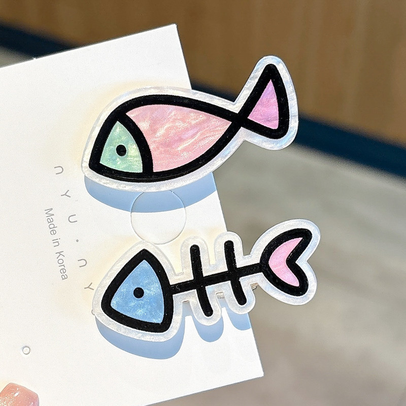 กิ๊บติดผมปลาขนาดเล็ก การ์ตูน ไร้ร่องรอยสำหรับผู้หญิง เครื่องประดับผมสร้างสรรค์ - รูปที่ 4