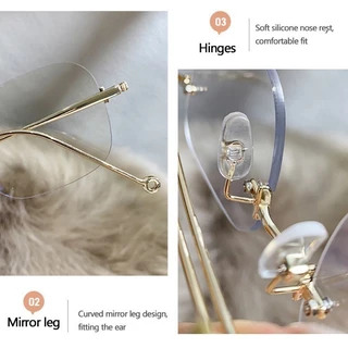 👓แว่นตาแฟชั่น👓 -75°~-475° ไร้กรอบ แว่นสายตาสั้น เวอร์ชั่นภาษาเกาหลี Unisex 104