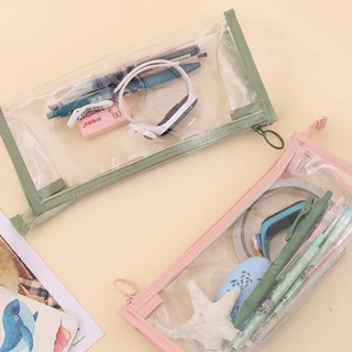 กระเป๋าเก็บเครื่องเขียน pvc กระเป๋าซิปล๊อค ขนาดใหญ่ กันน้ำ ใส่ของได้เยอะ ใส่ดินสอ ปากกา เครื่องเขียน BS52