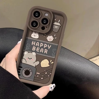 การ์ตูนน่ารัก ชานมแบร์ คู่รัก For infinix Smart 8 7 5 6 Hot 30i 11 10 20 30 9 40i Play Spark 20 10 Pro GO Note 30 12 เคส