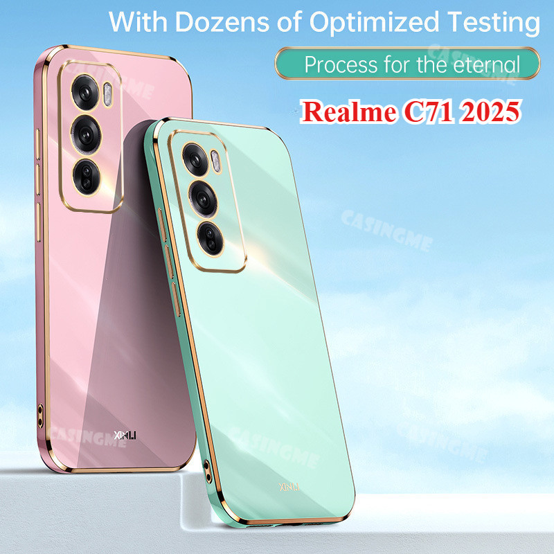 สําหรับRealme C71 4G 2025 หรูหราชุบสําหรับRealme C71 RealmeC71 C 71 71C 4G 5G 2024 เคสโทรศัพท์ซิลิโค