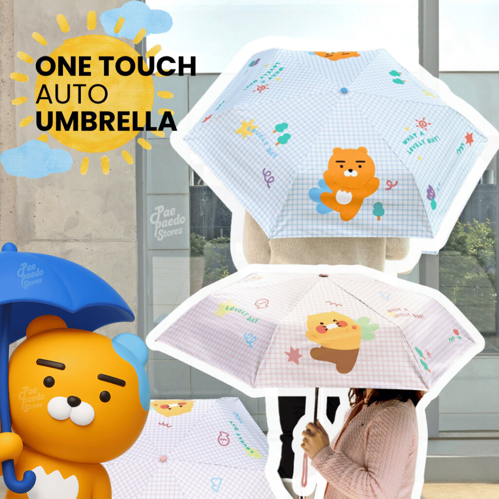 ☔️พร้อมส่ง KAKAO FRIENDS ☂️Umbrella💖 ร่มพับอัตโนมัติ 3 ตอน – กาง-ดึงเก็บง่ายด้วยระบบ One Touch Auto ร่มชุนชิก/ไรอัน