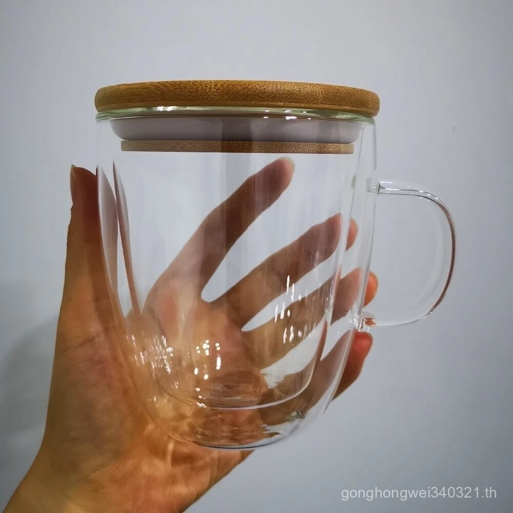 Starbucks Coffee Glass Mug Bamboo Lid Double Walled 350ml/450ml thumbnail 5