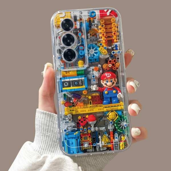 เคส samsung a55 5g เคส samsung a15 5g เลโก้บล็อกตัวต่อ Mario เหมาะสําหรับ Samsung s24ultra เคสโทรศัพ