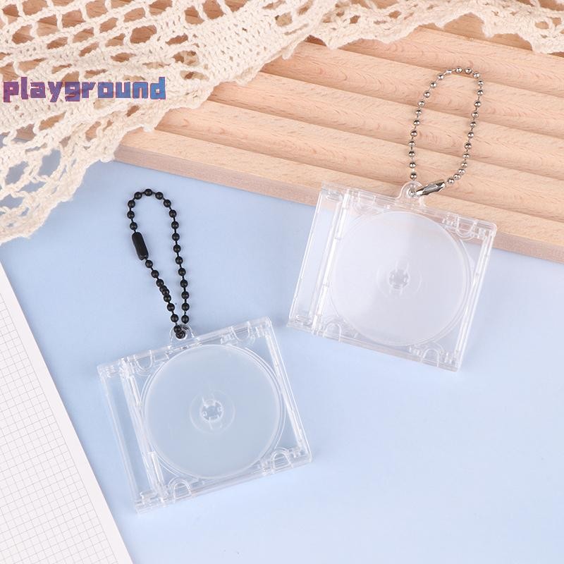 [playground] 1 ชิ้นอัลบั้มเปล่า Mini CD Case + CD พวงกุญแจสําหรับ DIY พวงกุญแจกระเป๋าเป้สะพายหลังแขว