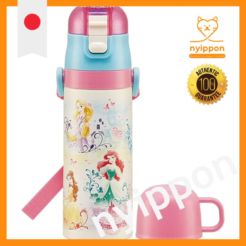 Skater Kids 2WAY Stainless Steel Water Bottle with Cup, Niyanko Wars, 430ml, Size S/M/L/O/XO