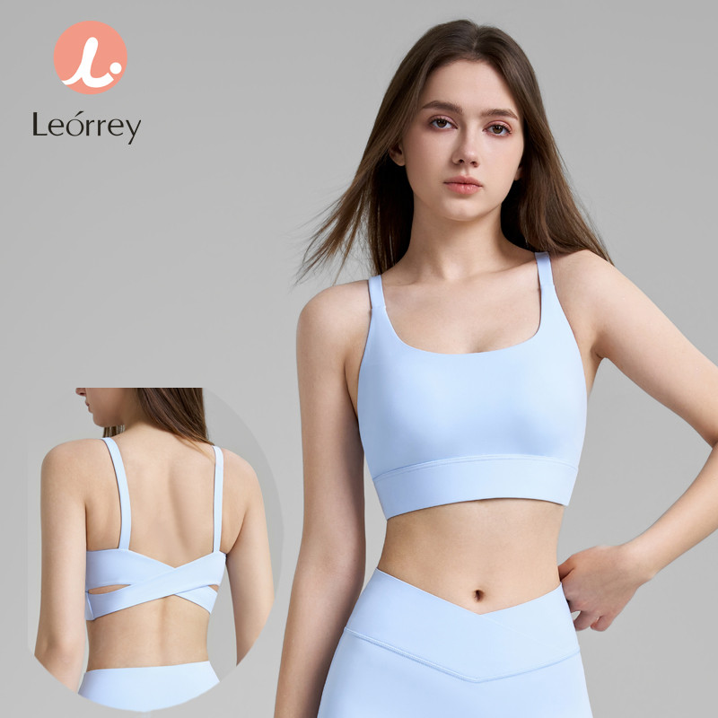 Leorrey-เสื้อชั้นในกีฬารัดรูปคอเหลี่ยม แห้งเร็ว น้ำหนักเบา ไซส์ใหญ่
