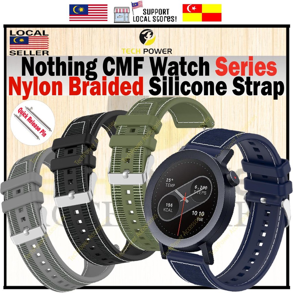 Nothing CMF Watch 3 Pro / Pro 2 / CMF Watch Pro Strap, สายซิลิโคนแบบถักไนลอน, แยมตาลี ไม่มีอะไร CMF
