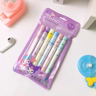 การ์ตูนการ์ตูน Highlighter Sanrio น่ารักสีคู่มือปากกานักเรีย…