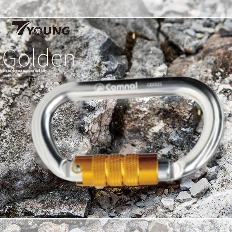 [มีจําหน่าย] Quickdraw Carabiner 25KN Twist Screw Gate หัวเข็มขัดล็อคอัตโนมัติสําหรับปีนเขา