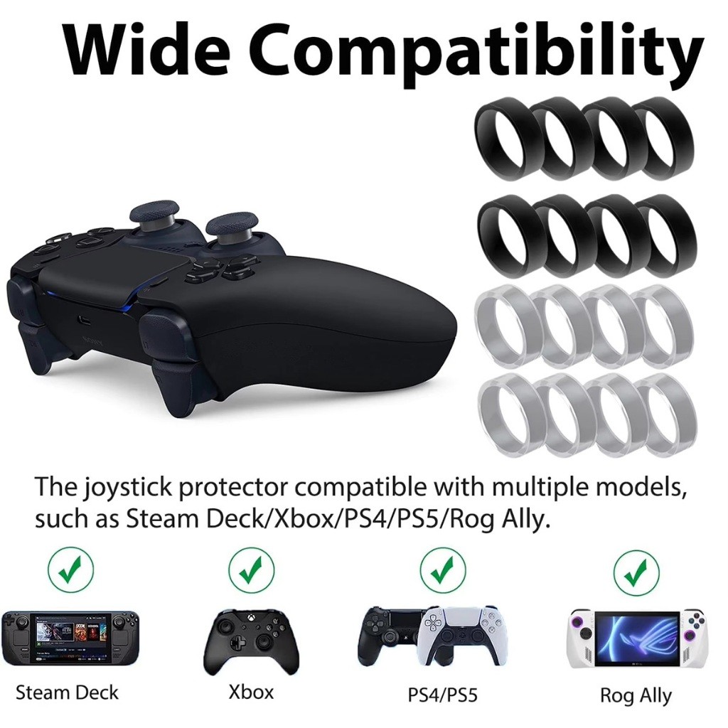 ชุด4ชิ้น แหวนซิลิโคนกันรอยจอย PS5 PS4 PRO XBOX PS5 VR2 ซิลิโคนจอย กันรอย - รูปที่ 2