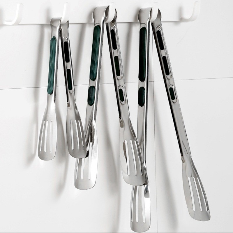 คลิปหนีบอาหารสแตนเลส 7/9/12 นิ้ว - ด้ามจับกันลื่นซิลิโคน บาร์บีคิว ตอง -เครื่องมืออบในครัว,1/3ชิ้น - รูปที่ 6