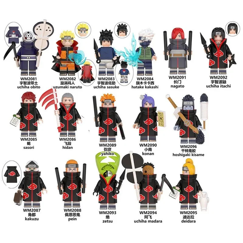 Bandai Naruto Figures Cartoon Anime Uzumaki Naruto Sasuke Kakashi Action Figures Small Particles Dol