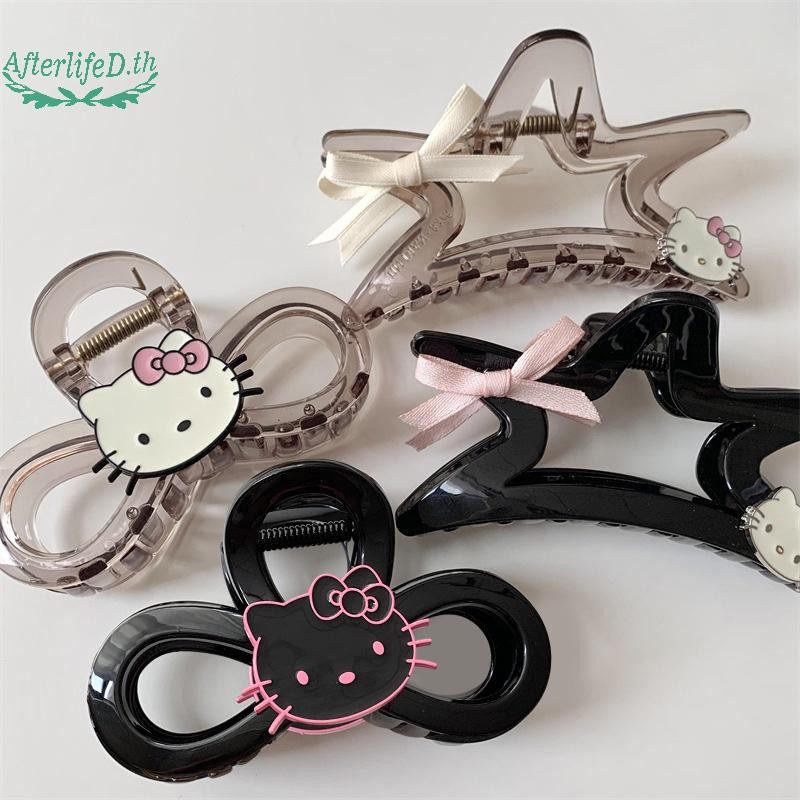 AF Kawaii Sanrio Hello Kitty กิ๊บติดผมสําหรับผู้หญิงสาวการ์ตูนผม Claw น่ารักหวาน Shark คลิปแฟชั่นอุปกรณ์เสริมผมของขวัญ A