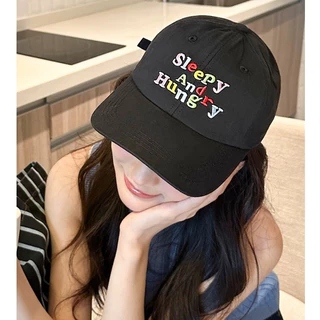 พร้อมส่ง!! หมวกแก็ป Sleepy and Hungry น่ารัก สีสดใส มีสายปรับขนาด