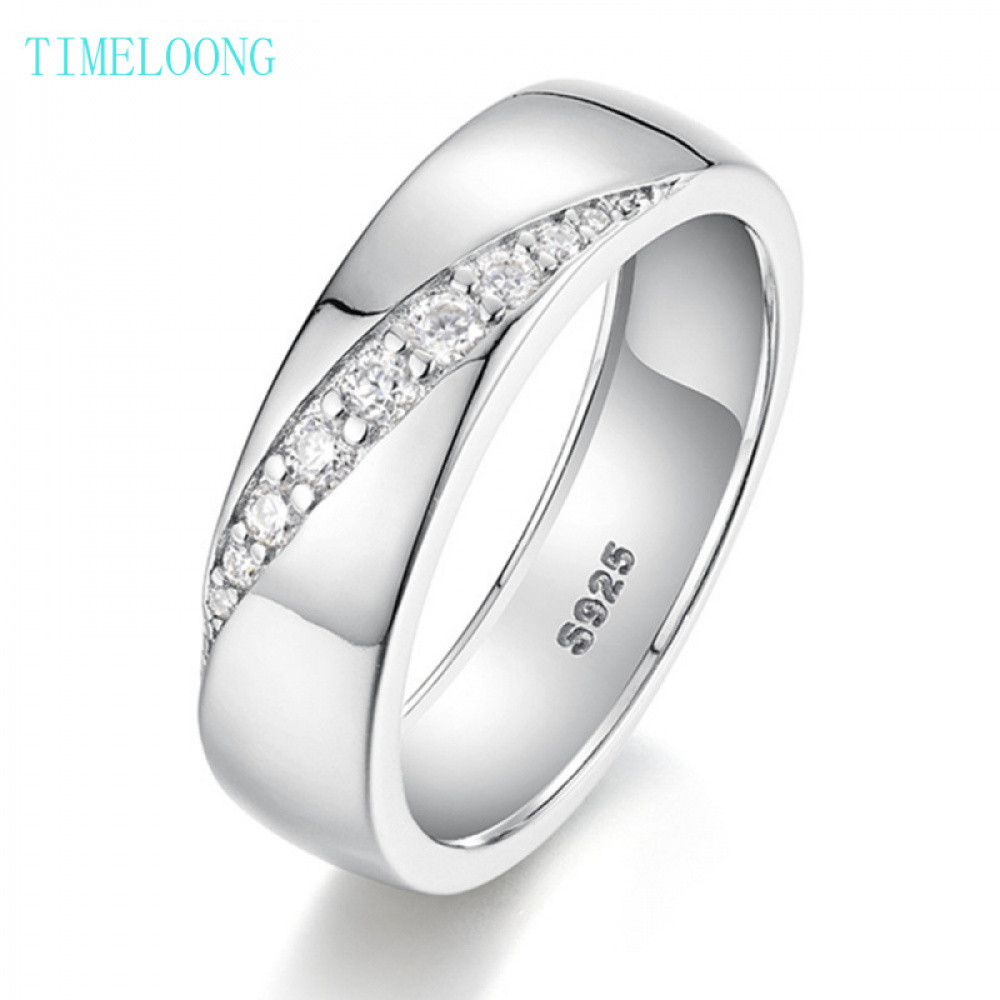 GRA จริงทั้งหมด Moissanite รอบตัดสีขาว D สีแหวน 925 เงินสเตอร์ลิง 18K ชุบสีขาวพร้อมใบรับรอง GRA สามารถ Pass Test สําหรับผู้หญิงผู้ชายข้อเสนองานแต่งงานของขวัญวันเกิด