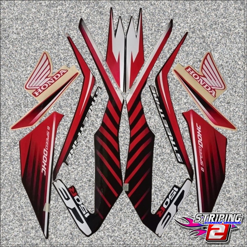 MERAH Honda CB150R CB 150 R 2021 สีดําแถบสีแดงพร้อมรายการตัวถังคุณภาพมาตรฐาน