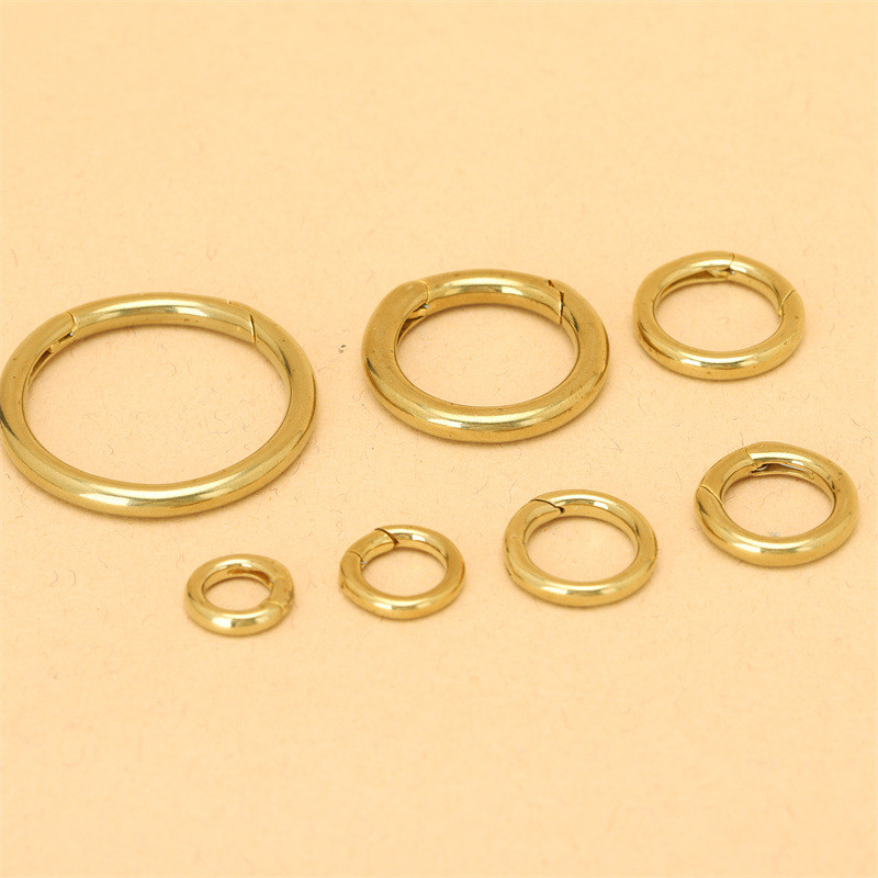 แหวนทองแดงบริสุทธิ์ที่สามารถเคลื่อนย้ายเปิดแหวนสปริงทองเหลืองรอบหัวเข็มขัดฤดูใบไม้ผลิทําเองหนังกระเป๋าเดินทางอุปกรณ์ฮาร์ดแวร์พวงกุญแจ - รูปที่ 6