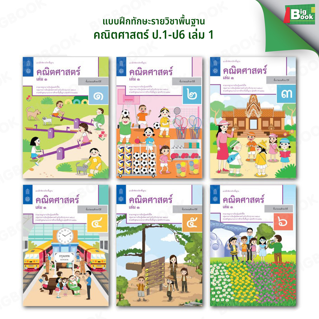 แบบฝึกหัดรายวิชาพื้นฐานคณิตศาสตร์ ป.1-6 เล่ม1 #สสวท