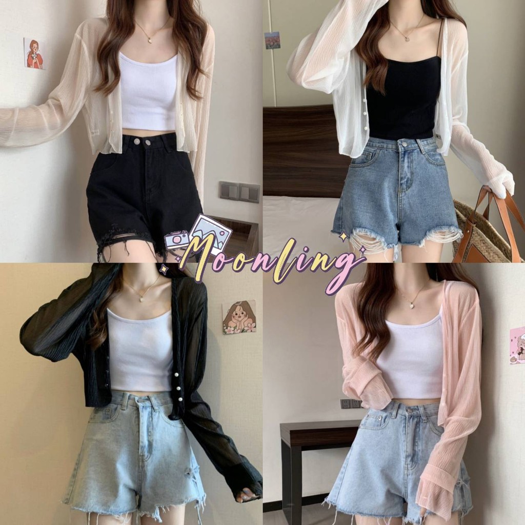 Moonling พร้อมส่งจากไทย เสื้อคลุมซีทรู