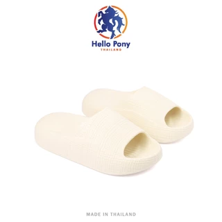 Hello Pony รองเท้าแตะแบบสวม รองเท้าอุ้งเท้าแมว รุ่นMHM4013 EVA พื้นหนานุ่ม ลายตาราง ผู้ชายและผู้หญิง