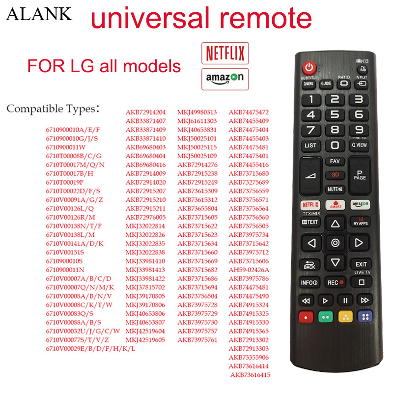 ALANK รีโมท Remote รีโมททีวี LG LCD Smart TV สมาร์ททีวี (ใช้ได้กับทุกรุ่น, ใช้งานโดยตรง) AKB75095315V