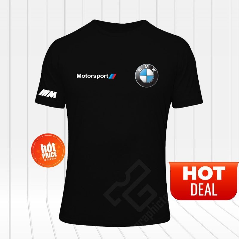 เสื้อยืด Cotton Bmw Bimmer Power Motorsport Logo Round Neck Short Sleeve Tee