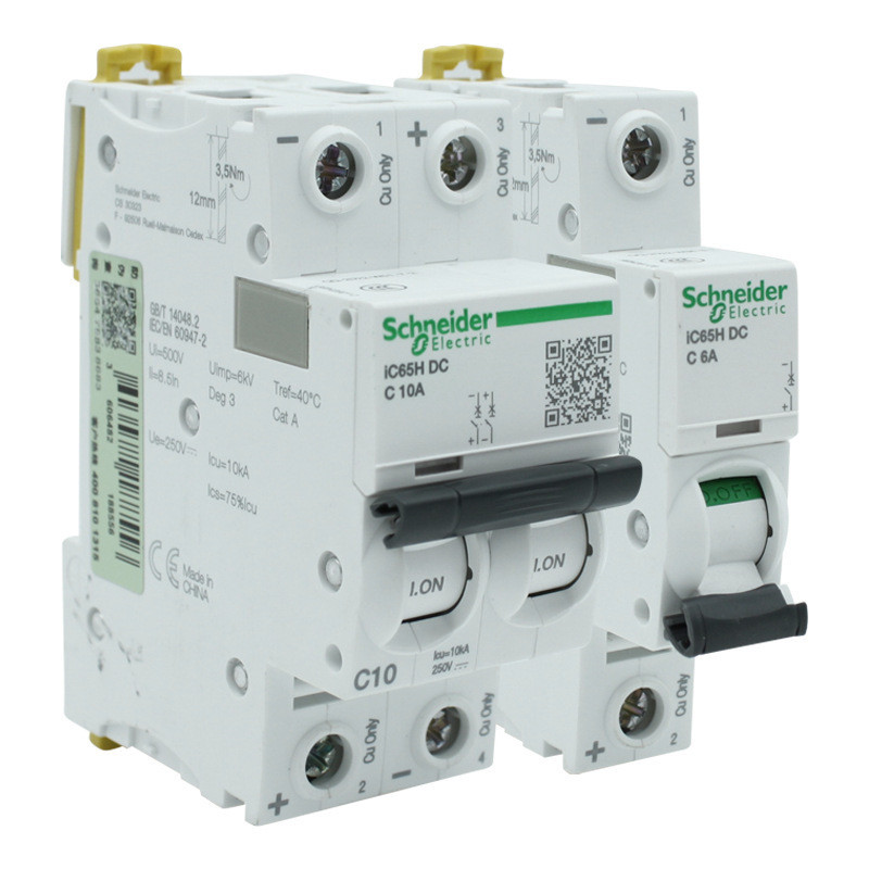 Schneider IC65N DC Circuit Breaker 2P 1P Air Switch C65N DC 1A 2A 3A 4A 6A 10A 16A 20A 63A สําหรับความปลอดภัยไฟฟ้า