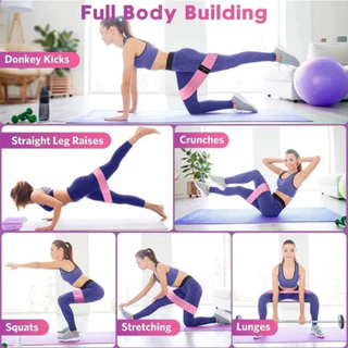 3 ระดับความต้านทาน yoga resistance band ยางยืดออกกำกาย ยางยืดออกกำลังกายขา ยางยืดสปอร์ต อุปกรณ์โยคะ G3323